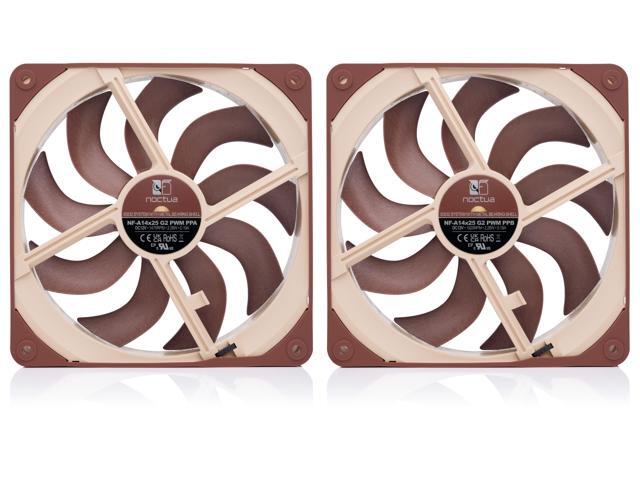 Noctua NF-A14x25 G2 PWM Sx2-PP, Dual Fan Set for Push-Pull and Side-by-Side Applications (Brown)