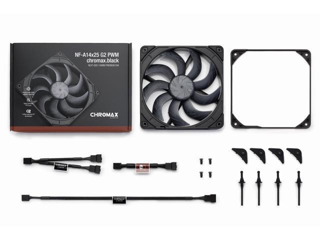 Noctua NF-A14x25 G2 PWM chromax. black, Premium-Quality Quiet 140mm PC Fan (Black)