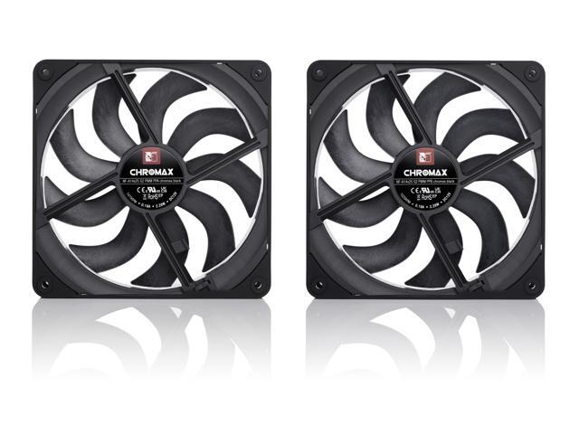 Noctua NF-A14x25 G2 PWM Sx2-PP chromax. black, Dual Fan Set for Push-Pull and Side-by-Side Applications (Black)