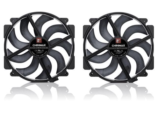 Noctua NF-A14x25r G2 PWM Sx2-PP chromax. black, Push-Pull Set of two Premium-Quality Quiet 140mm PC Fans (Black)