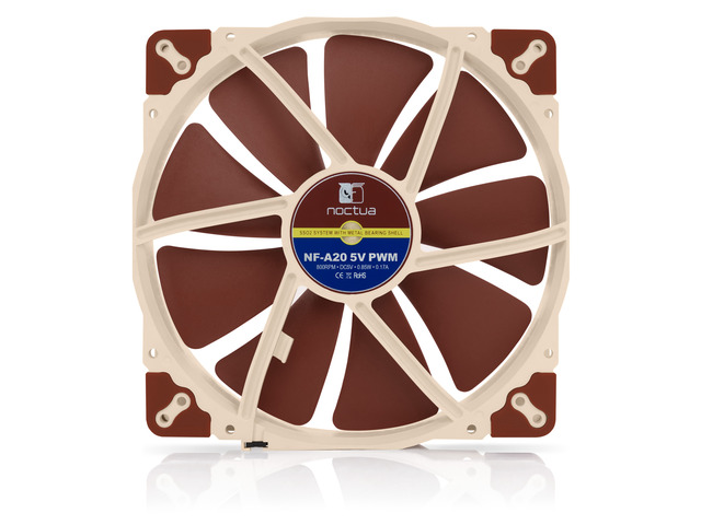 Noctua NF-A20 5V PWM, Premium Quiet Fan with USB Power Adaptor Cable, 4-Pin, 5V Version (200x30mm, Brown)
