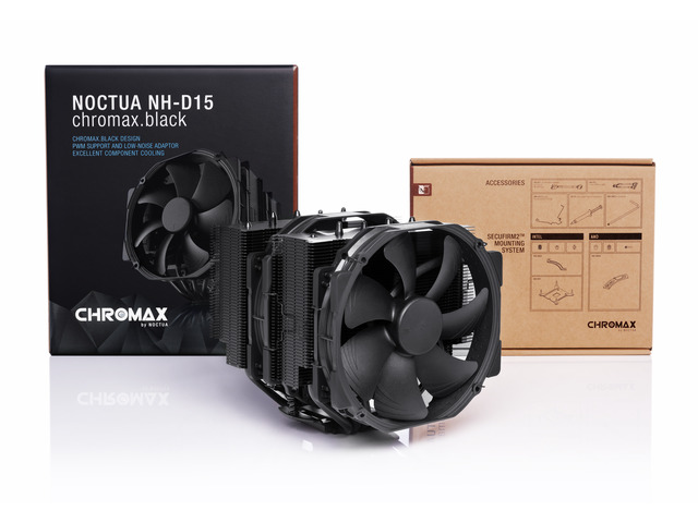 Noctua NH-D15 chromax. black, Dual-Tower CPU cooler (140mm, Black)
