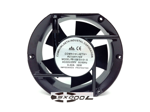 COMMONWEALTH ROTARY FAN FP-108EX-S1-S 17cm 172*51mm cooling fan 220V/240V 50/60Hz 0.22A 38W 2 wires Axial AC fan cabinet ups server cooler