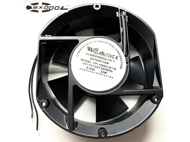 COMMONWEALTH 172*51mm 17CM FP-108EX-S1-S 110-120V 50/60Hz 0.42A 32W Sleeve bearing 2 wires Axial AC fan cabinet ups server cooler