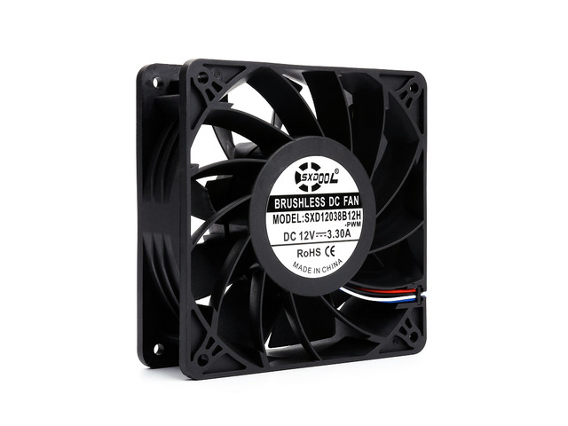 gpu cooling fan for antminer SXD12038B12H 120mm 120*120*38mm DC12V 3.3A 5200RPM 210CFM powerful for BTC BCH SBTC UBTC