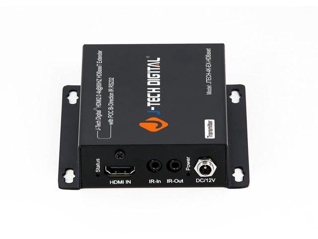 J-Tech Digital 4K Ultra HD HDBaseT HDMI Extender Over Cat5e/6 Ethernet up to 230ft (1080P) 130ft (4K), Supports HDCP 2.2/1.4, RS232, Bi-Directional...