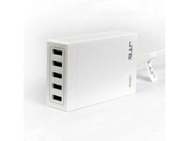 JTD 40W (5V8A) 5-Port High Speed Desktop USB Wall Charger Quick Charge with SMART POWERTM Technology for iPhone, iPad Air 2, Samsung Galaxy S6 /...