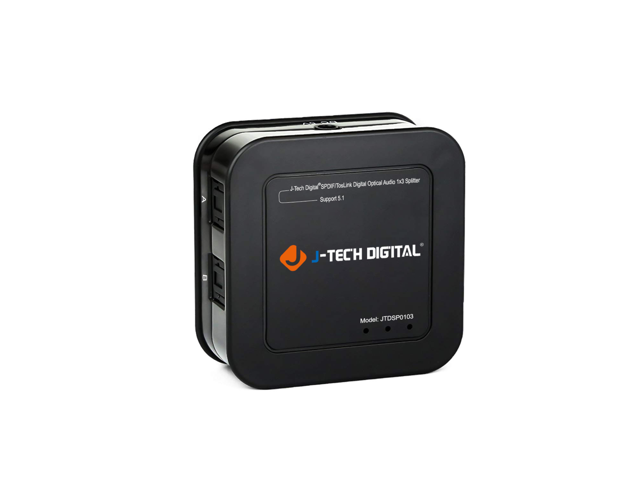 J-Tech Digital Premium Quality SPDIF TOSLINK Digital Optical Audio 1x3 Splitter (One Input 3 Outputs)