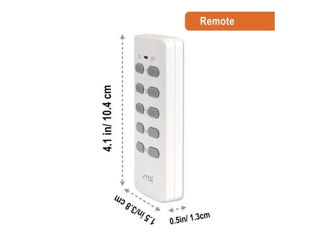 JTD 5 Pack Remote Control Outlet Switch 3rd Generation Energy Saving Auto-programmable Wireless Electrical Plug Switch for Household Appliances...