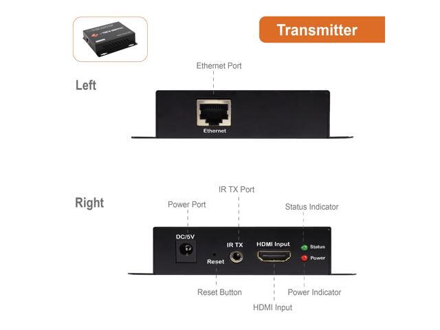 J-Tech Digital ProAV HDMI Extender Over Single Cat5e/6 Cable TCP/IP 1080p IR Remote - Up to 400' [JTD-EX-120M]