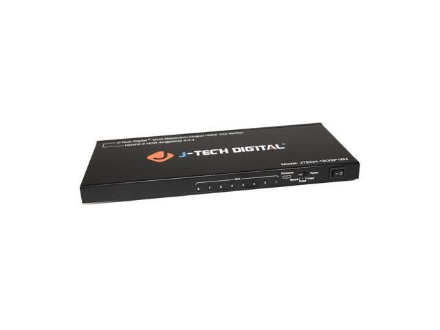 J-Tech Digital Scaler/Multi-Resolution Output (MRO) 18GBps 1x8 HDMI 2.0 Splitter HDR10/Dolby Vision 4K@60Hz 4:4:4 [JTECH-18GSP18M]