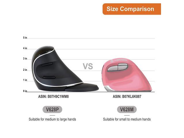 J-Tech Digital Wireless Ergonomic Vertical Mouse with Nano Transceiver, 3 DPI, Windows Mac, Pink [V628M-2.4GP]
