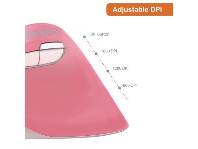 J-Tech Digital Wireless Ergonomic Vertical Mouse with Nano Transceiver, 3 DPI, Windows Mac, Pink [V628M-2.4GP]