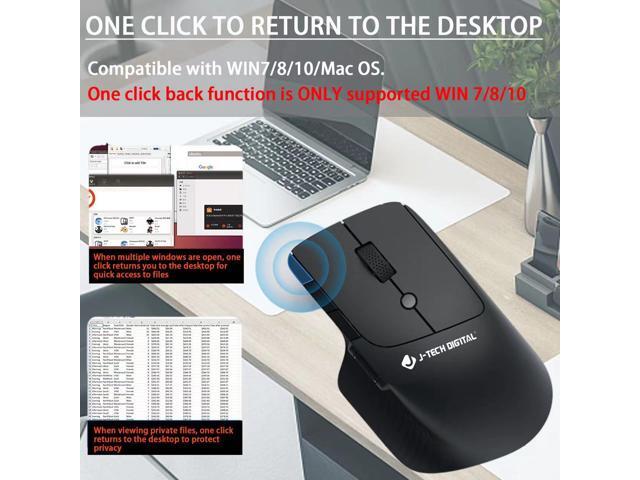 Wireless Ergonomic Mouse w/ Side Thumb Scroll Wheel 3 Adjustable DPI (800/1200/1600) Compatible w/ Windows, MAC, PC, Laptop by J-Tech Digital