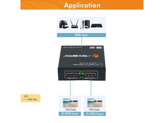 J-Tech Digital JTD-MINI-1x2SP 2 Port 1X2 Powered Hdmi Super Mini Splitter for Full Hd 1080P with 3D Capability