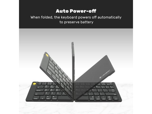Wireless Keyboard and Mouse Combo Foldable Bluetooth Multi-Device Keyboard Sliding Mouse 2-in-1 with Laser Pointer and Remote Clicker ...
