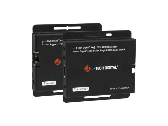 4K 120Hz HDMI Over Ethernet Extender CAT 6A/7 Up To 120ft. Supports 4K 120Hz 4:4:4 HDR, Bi-Directional IR, HDCP 2.3, EDID Bypass, Digital Audio...