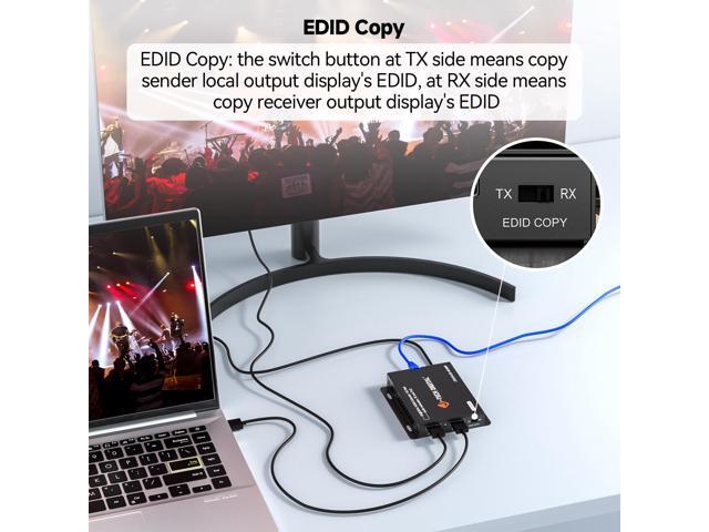 J-Tech Digital 4K HDMI Extender Over Ethernet Cat6/Cat7, 4K@30Hz Up to 132 Ft 1080P Up to 230 Ft, Supports 3.5mm Audio Extraction Port, HDMI Loop...