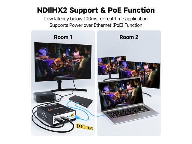 J-Tech Digital HDMI Encoder with NDI 4K 30Hz H.264 H.265 Livestream Encoder with Audio Embed and PoE, Supports UDP, HTTP, RTSP, RTMP, ONVIF, NDI...