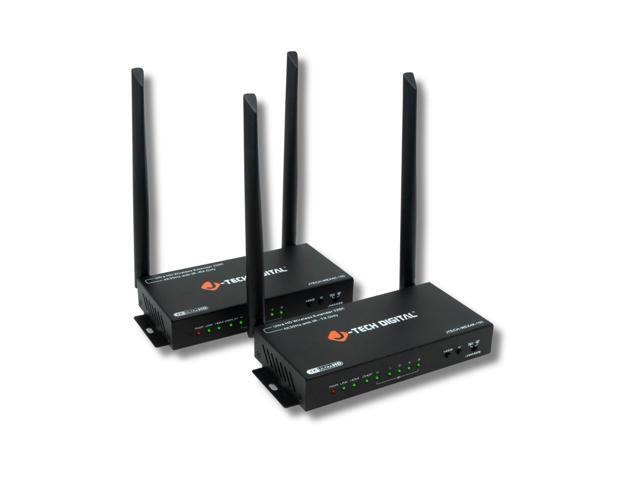 J-Tech Digital Wireless HDMI Extender Kit 4K 30Hz 328ft, Supports HDMI Loop Out IR Control 1-N Splitter N-1 Switch Modes, Wireless Transmitter...
