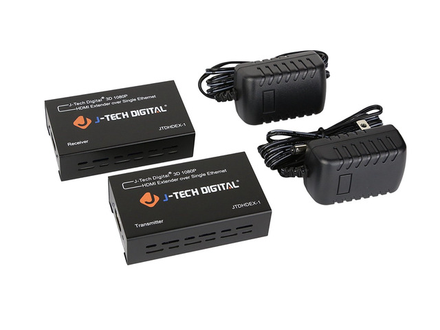 J-Tech Digital HDMI Extender By Single Cat 5E/6/7 Full Hd 1080P With Deep Color, EDID Copy, Dolby Digital/DTS
