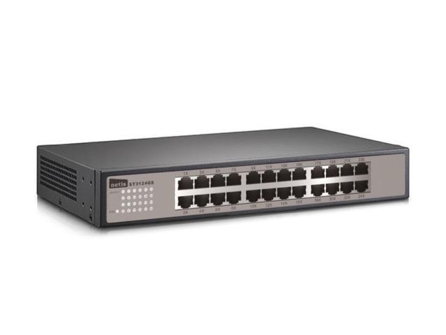 NETIS ST3124GS 24 PORT GIGABIT UN-MANAGED SWITCH, METAL CASE, STANDARD MOUNTING