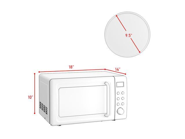 Costway 0.7Cu. ft Retro Countertop Microwave Oven 700W LED Display Glass Turntable Rose Gold