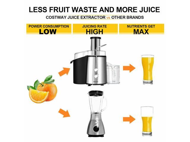 Costway Electric Juicer Wide Mouth Fruit & Vegetable Centrifugal Juice Extractor 2 Speed