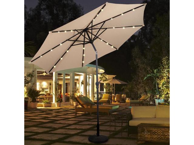 Photos - Other household accessories Costway 10ft Patio Solar Umbrella LED Patio Market Steel Tilt w/ Crank Out 