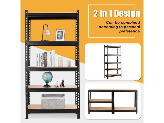 Costway 5-Tier Metal Storage Shelves 60'' Garage Rack Adjustable