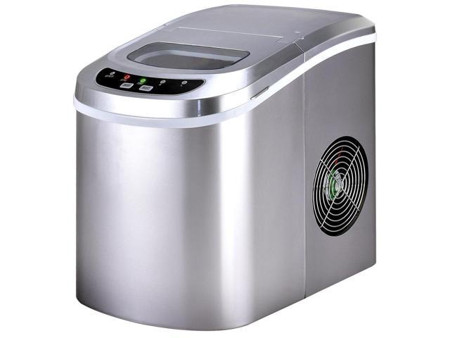 Photos - Other kitchen appliances Costway Silver Portable Compact Electric Ice Maker Machine Mini Cube 26lb/ 