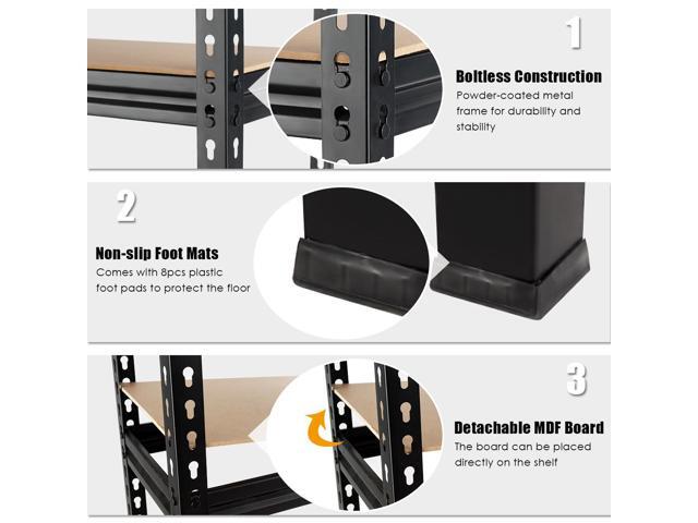 Costway 5-Tier Metal Storage Shelves 60'' Garage Rack Adjustable
