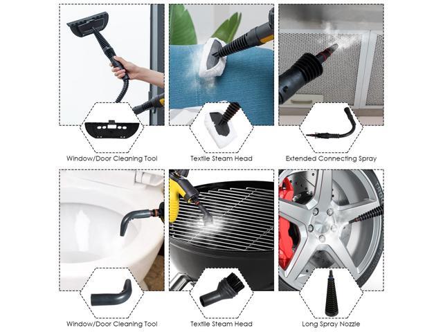 Costway Multifunction Portable Steamer Household Steam Cleaner 1050W with Attachments Yellow