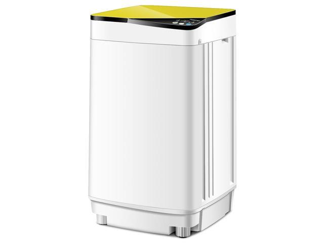 Costway Full-Automatic Washing Machine 7.7 lbs Washer/Spinner Germicidal UV Light Yellow