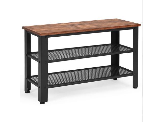 Photos - Other kitchen appliances Costway 3-Tier Shoe RackIndustrial Shoe Bench with Storage Shelves for LivingRoom 