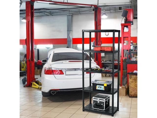 Costway 5-Tier Storage Shelving Freestanding Heavy Duty Rack Black