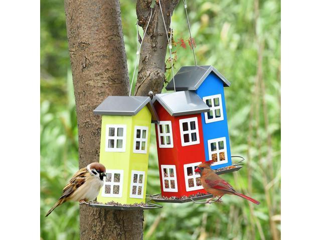 Outdoor Wild Bird Feeder Weatherproof House Design Garden Yard Decoration Green