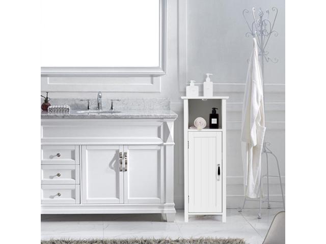 Bathroom Floor Storage Cabinet Free Standing w/ Single Door Adjustable Shelf