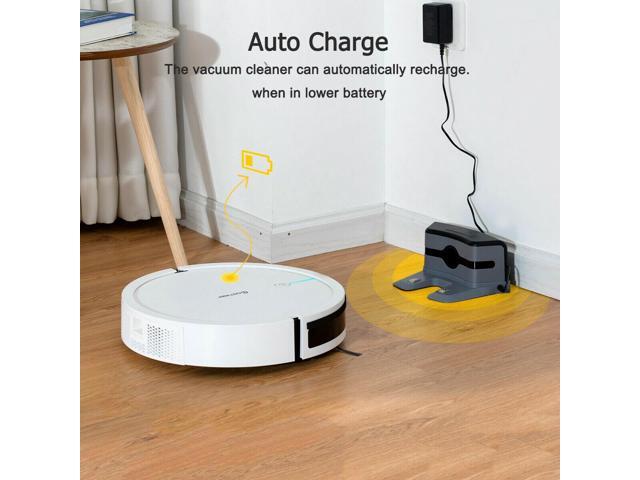 Costway Robot Vacuum Cleaner 2000Pa Strong Suction Filter Auto Self-Charging White