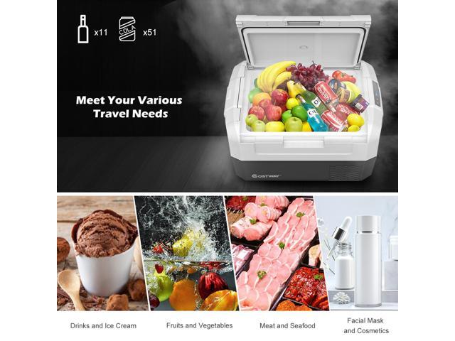 Costway 37 Quart Portable Electric Car Cooler Refrigerator Compressor Freezer Camping