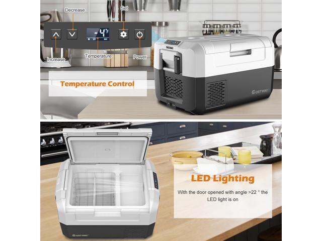 Costway 37 Quart Portable Electric Car Cooler Refrigerator Compressor Freezer Camping