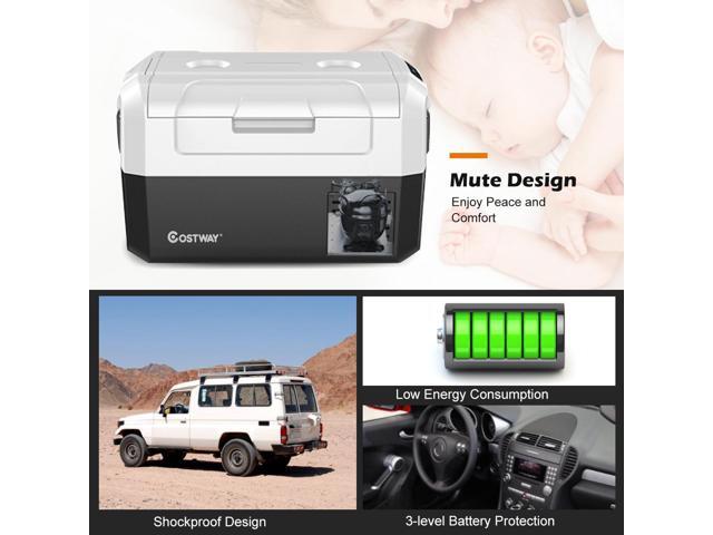 Costway 37 Quart Portable Electric Car Cooler Refrigerator Compressor Freezer Camping