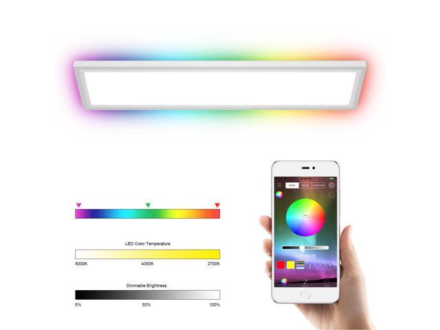 Photos - Chandelier / Lamp Costway 18W RGB LED Ceiling Light w/ APP Remote Bluetooth Color Adjustable 