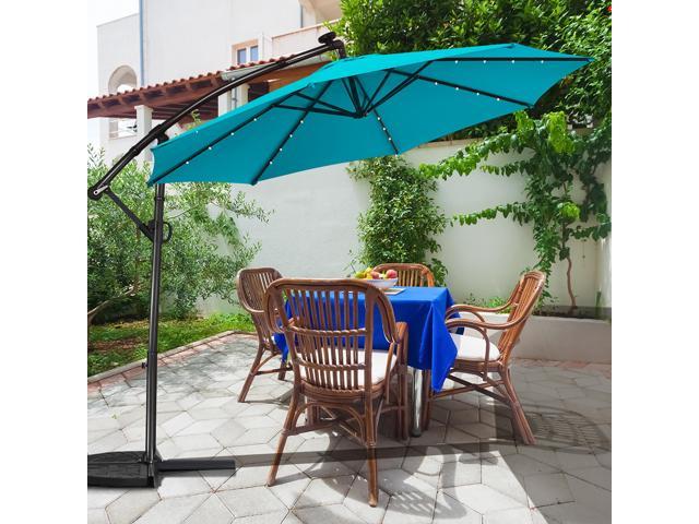 Photos - Other household accessories Costway 10FT Outdoor Offset Umbrella Solar Powered LED 360Degree Rotation 