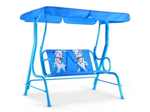 Photos - Inventory Storage & Arrangement Costway Kids Patio Swing Chair Children Porch Bench Canopy 2 Person Yard F 