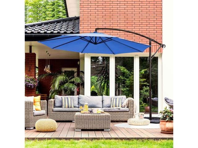 Photos - Other household accessories Costway 10FT Patio Offset Hanging Umbrella Easy Tilt Adjustment 8 Ribs Bac 