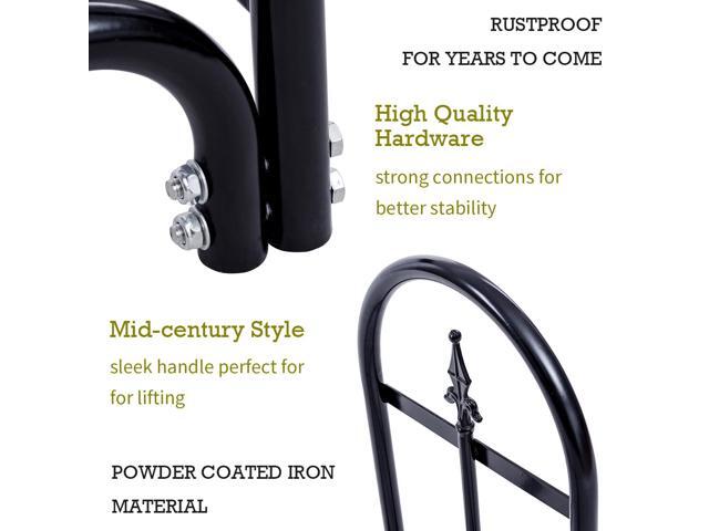 Costway 2 Feet Outdoor Heavy Duty Steel Firewood Log Rack Wood Storage Holder Black