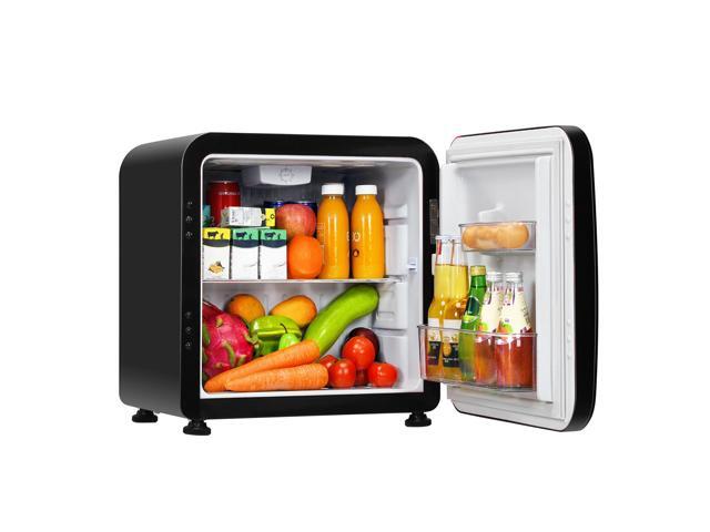 Costway 1.6 Cubic Feet Compact Refrigerator Reversible Door Mini Fridge Black