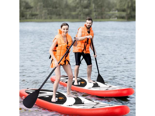 Goplus 11' Inflatable Stand Up Paddle Board Surfboard W/Bag Aluminum Paddle Pump Red