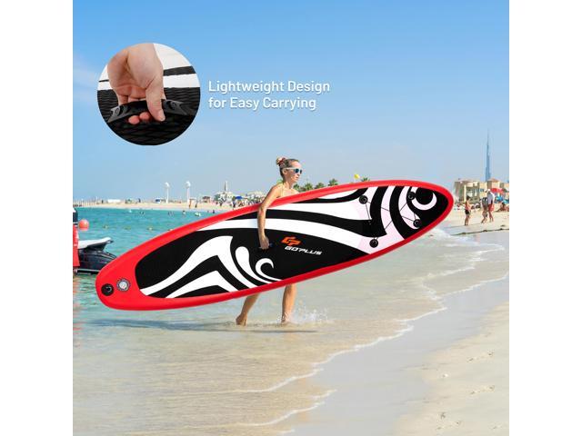 Goplus 11' Inflatable Stand Up Paddle Board Surfboard W/Bag Aluminum Paddle Pump Red